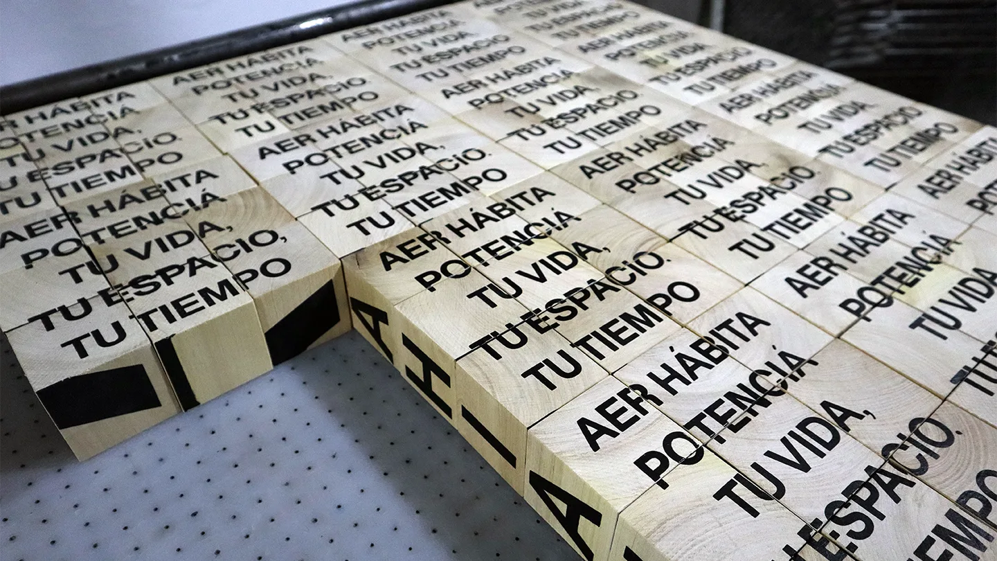 Serigrafía sobre madera cubos personalizados tinta de color - N.Tesla CABA