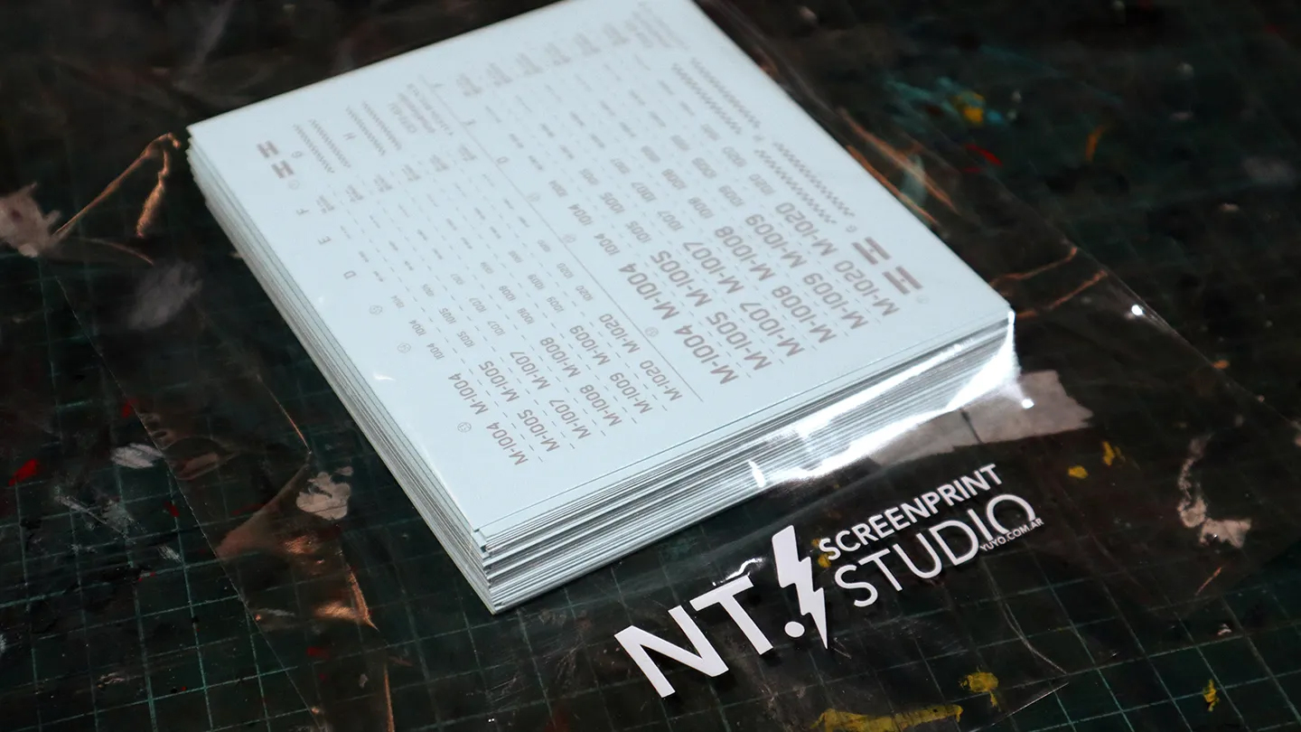 Screen printed waterslide decals A5 format - N.Tesla Screenprint Buenos Aires